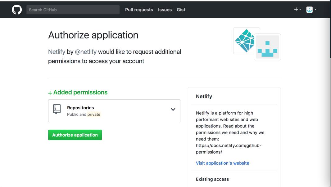 Capture écran de l'étape 1 de pour créer un nouveau site sur Netlify : sélection du fournisseur git